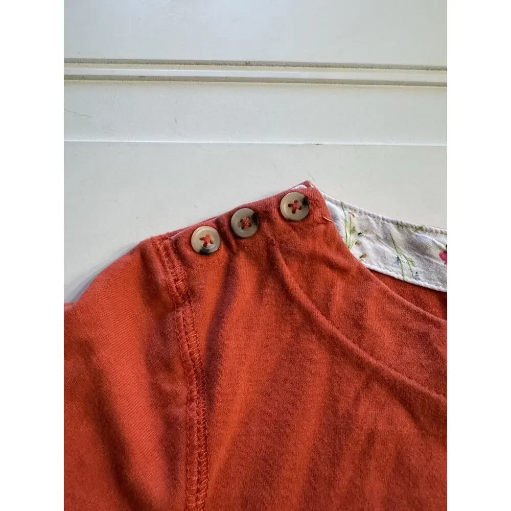 Anthropologie Maeve Womens Red White Striped Button Details Shirt Blouse Sz S - Picture 3 of 8